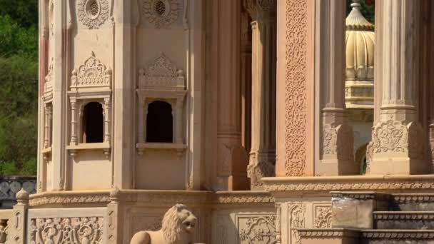 インドのジャイプール ラジャスターン2022年10月 大理石で建てられたマハラジャ サワイマンシュIiと家族の美しい記念碑 ガトレ シャトリアン — ストック動画