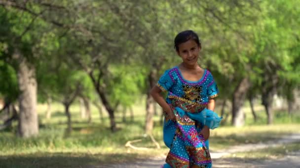 ガーデン メイズへと向かう小さな女の子 楽しさと娯楽のために迷宮で遊ぶ子供 — ストック動画