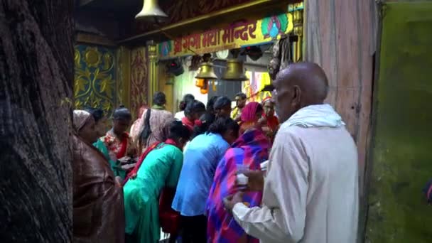 Indiase Hindoe Vrouwen Aanbidden Maa Ganga Tempel Mansai Ganga Gokul — Stockvideo