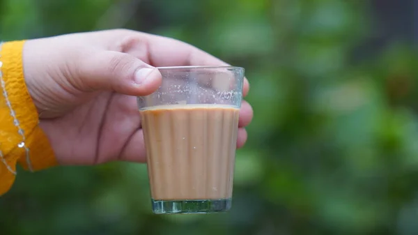 Eine Tasse Frisch Gebrühter Schwarzer Tee Entweichender Dampf Warmes Weiches — Stockfoto