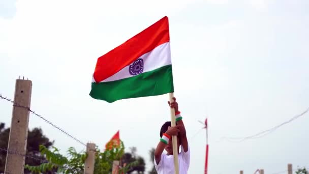 Indian Child Celebrating Independence Republic Day India — Stock Video