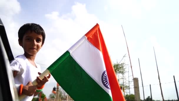 Indiase Kind Vieren Onafhankelijkheid Republiek Dag Van India — Stockvideo