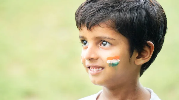 Індійський Хлопчик Святкує День Незалежності Індії — стокове фото