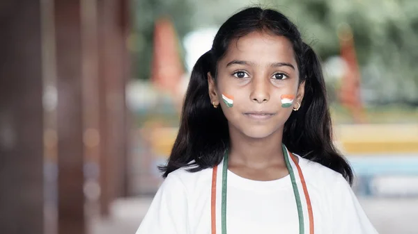 Indiskt Barn Firar Självständighet Eller Republikens Dag Indien — Stockfoto