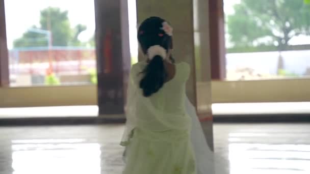 Ευτυχισμένες Ινδές Όμορφα Φορέματα Που Χορεύουν Μαζί — Αρχείο Βίντεο