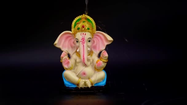 Hindugott Ganesha Überzieht Dunklen Hintergrund Feiern Sie Lord Ganesha Festival — Stockvideo