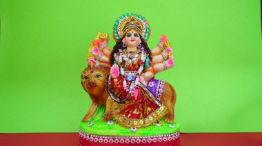 Mutlu Durga Puja Festivali, Navaratri, Dussehra kutlamaları. Durga Puja, tüm dünyada kutlanan popüler ve büyük bir Hinduizm festivali.