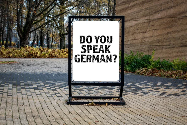 Sprechen Sie Deutsch Text Mit Einer Frage Auf Einem Plakat — Stockfoto