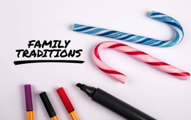 Aile gelenekleri. Noel ve tatil konsepti. Şeker kamışları.