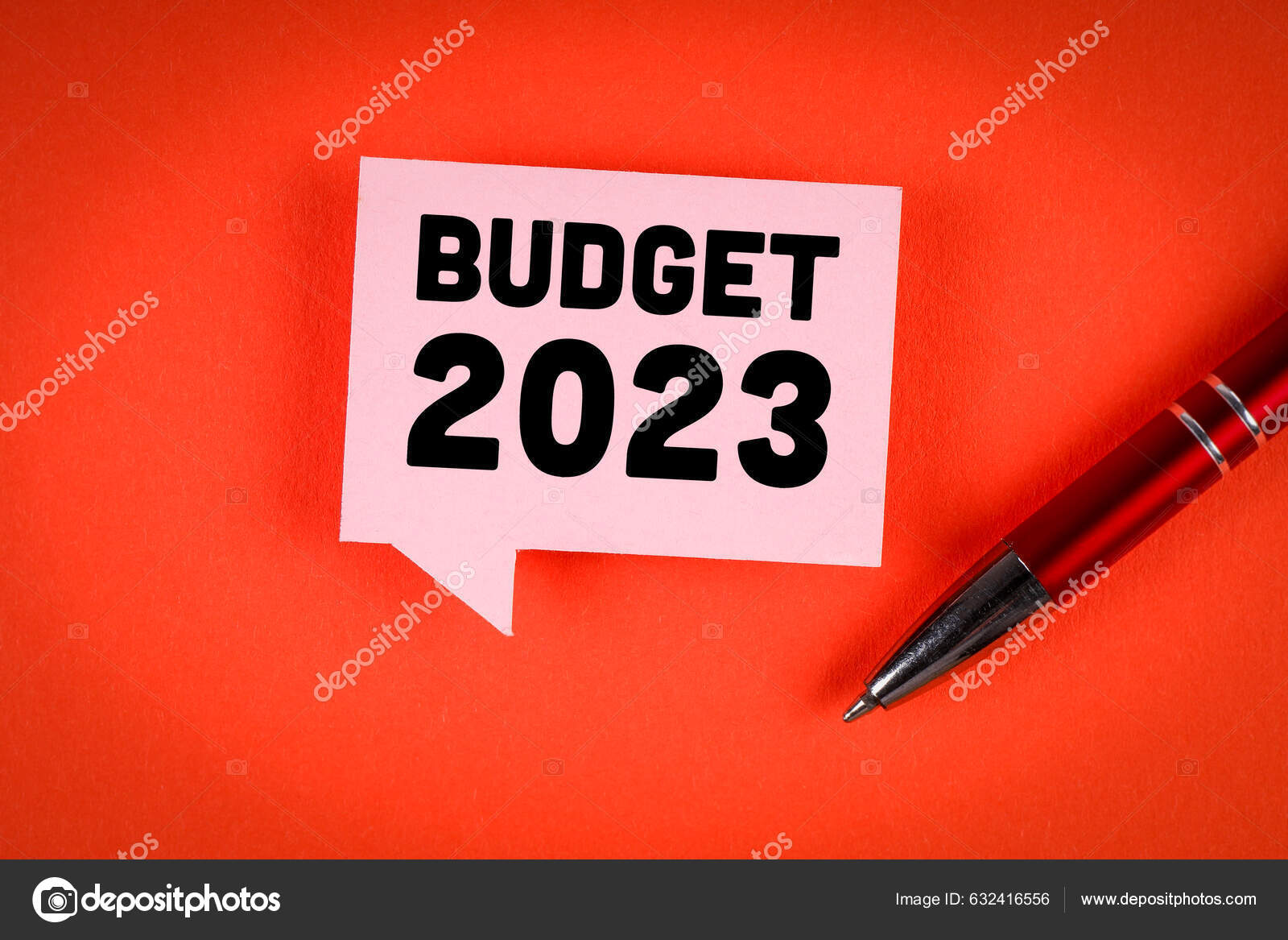 Budget 2023 Concept Pink Speech Bubble Text Stock Photo by ©tumsasedgars 632416556