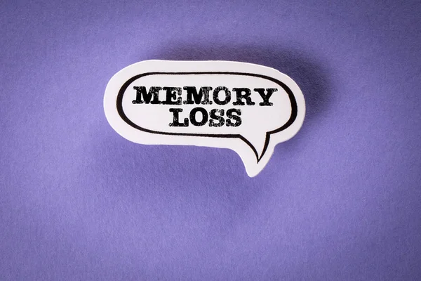 Memory Loss concept. Speech bubble with text on violet background.