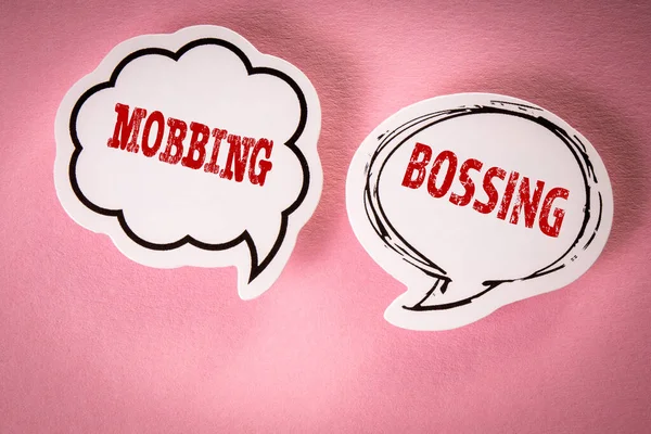 Mobbning Och Bossing Koncept Talbubblor Med Text — Stockfoto
