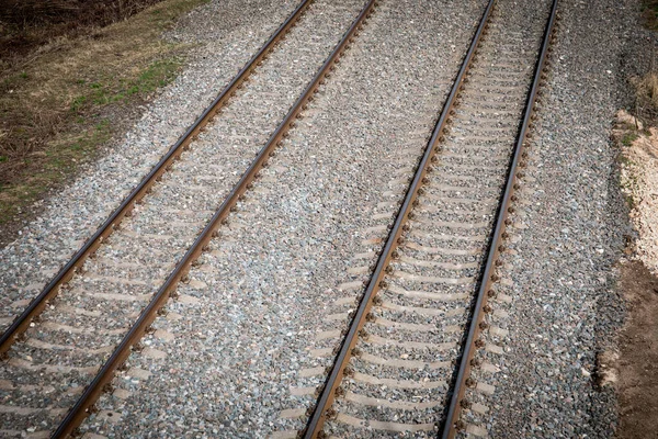 Set Demiryolu Düz Paralel Gidiyor — Stok fotoğraf