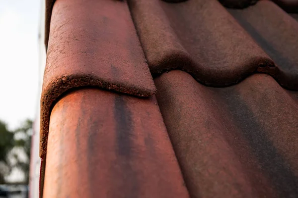Červená Betonová Střecha Stavba Opravy — Stock fotografie