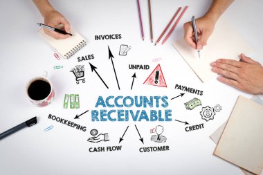 Hesabını tutulabilir bir kavram. Beyaz ofis masasındaki toplantı..