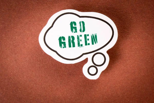 Green Speech Bubble Text Brown Background — Stock Photo, Image