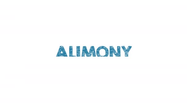 Alimony 배경에 아이콘 키워드 화살표와 일러스트 — 비디오