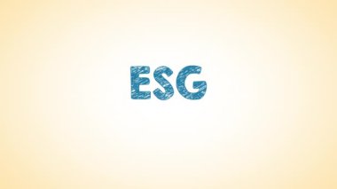 ESG ENVIRONMENTAL SOSYAL Hükümeti. Anahtar kelimeler ve simgelerle illüstrasyon. Yüksek kalite 4k görüntü