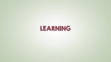 Engelli Konsepti Öğrenmek. Simgeler, anahtar kelimeler ve oklarla illüstrasyon. 4K Video