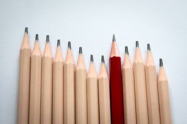 Kalabalıktan Dikkat Çekmek. Kırmızı Kalem Liderliği, Eşsizliği ve Yaratıcılığı sembolize ediyor.