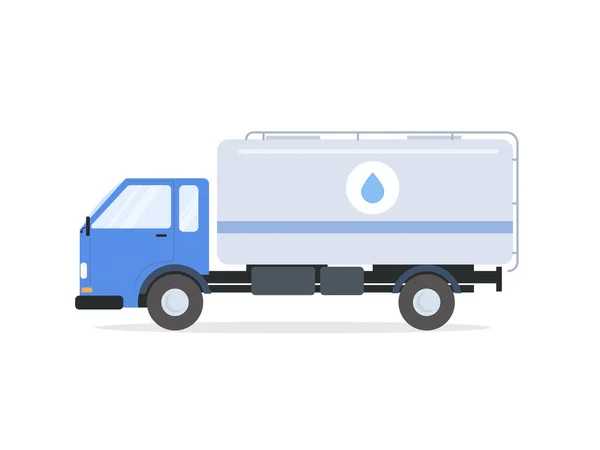 Caminhão Azul Com Tanque Para Transporte Água — Vetor de Stock