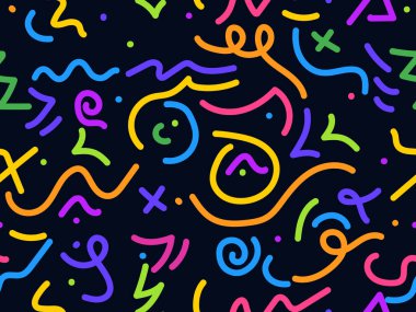 Renkli çizgiler, kusursuz desenler. Yaratıcı minimalist biçim arkaplanı