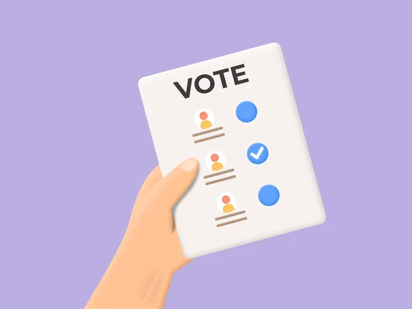 Processo Eleitoral Sistema Eleitoral País Democracia Representativa Votação Boletim Voto — Vetor de Stock