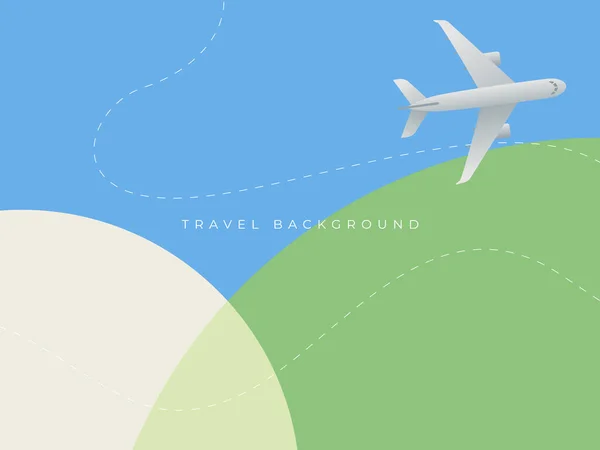Flugzeug Reise Hintergrund Vektor Illustration — Stockvektor