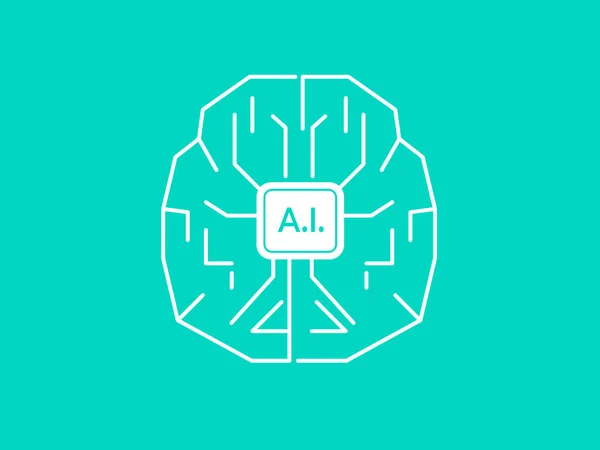 Intelligence Artificielle Forme Cerveau Illustration Vectorielle — Image vectorielle