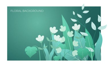 Folral ve yeşil gradyan arkaplan şablonu