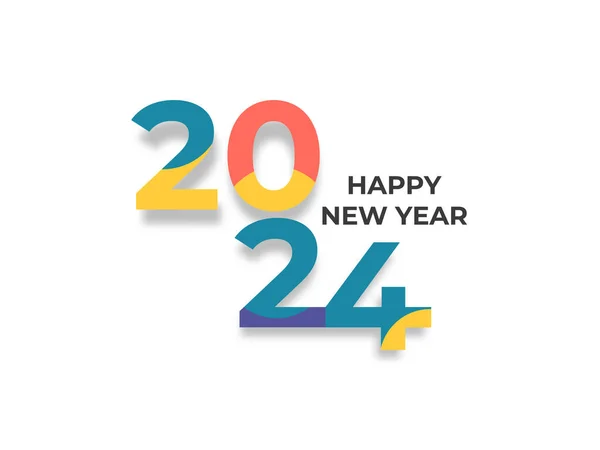 Projekt Logo Typografii 2024 Szczęśliwego Nowego Roku 2024 — Wektor stockowy