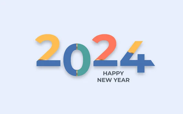2024 Kolorowy Projekt Logo Typografii Szczęśliwego Nowego Roku 2024 — Wektor stockowy
