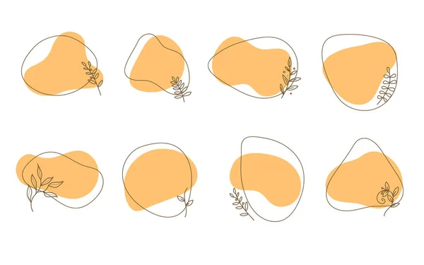 Органічна Квітка Амеби Абстрактна Лінією Вектором Ботанічної Квітки — стоковий вектор