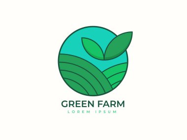 Yeşil tarım pazarı logosu, ekolojik alan vektör işareti