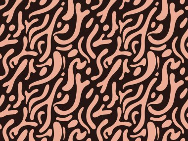 Elle çizilmiş asgari, dikişsiz organik şekiller, modern baskı kalıpları.