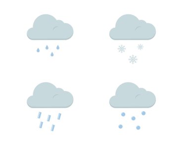 Yağmur, kar, sulu kar ve dolu ile sağanak aşamaları. meteorolojik hava sunumları