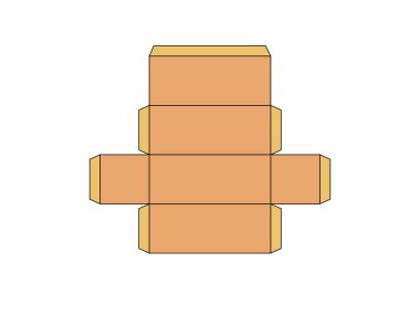 Dikdörtgen bir kutuyu kesiyorum. paket kutusu