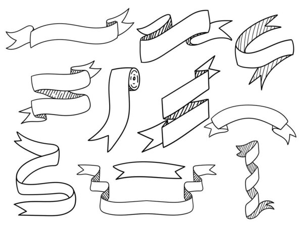 Векторный набор ленточек