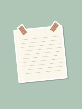 Yapışkan bant yapıştırıcı vektörlü bej kaplı not defteri