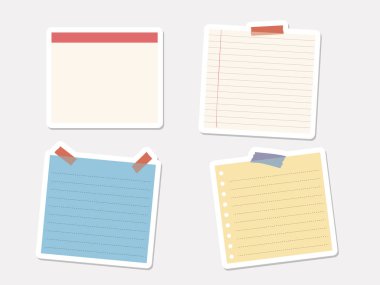 Yapışkan bant yapıştırıcı vektörü olan not kağıdı günlüğü