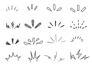 Farkındalık, el çizimi dikkat işareti, konsantrasyon, sürpriz, dekorasyon