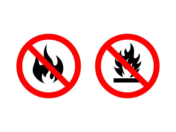 Žádné Známky Požárního Vektoru Ikona Plamene Vektorová Grafika