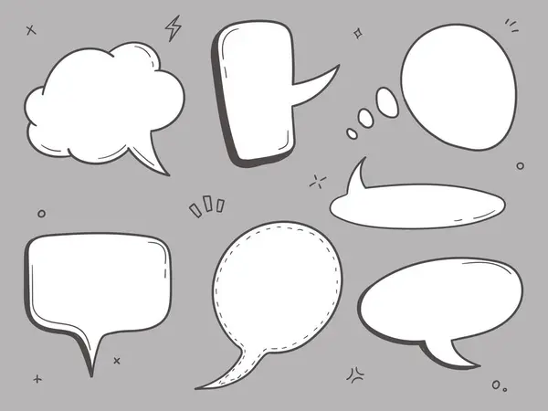Hand Drawn Comic Speech Bubble Doodle Vector Bubble Chat Vector Graphics
