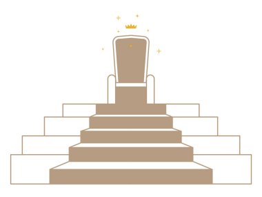throne on top of the pyramid. king place clipart
