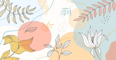 Soyut botanik çiçek çizgisi sanat geçmişi