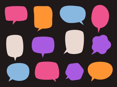 El çizimi boş konuşma baloncukları, sohbet ya da mesaj kutusu kavramı