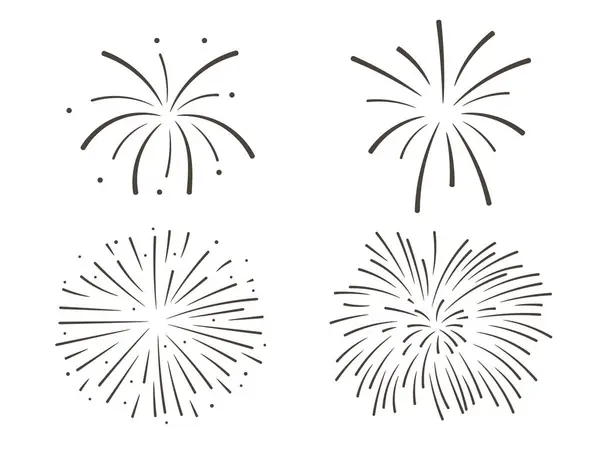 Kıvılcımlı havai fişekler. Havai fişeklerin soyut çizimleri