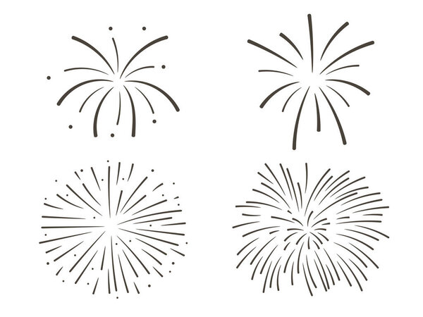 Set of fireworks with sparks. abstract illustrations of fireworks