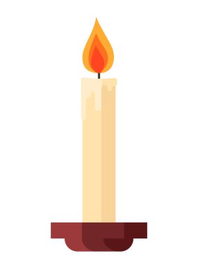 Düz dizayn mum ve mum tutacağı simgesi