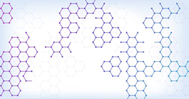 Soyut altıgen moleküler yapılar, bilim, teknoloji arka planı